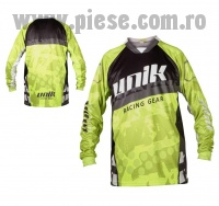 Tricou (bluza) cross-enduro Unik Racing model MX01 culoare: negru/verde fluor – marime M